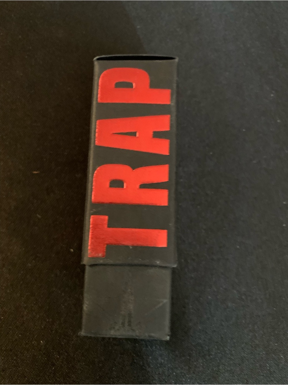 Velvet Lipstick Tube in Black and Red Bold Lettering BLACK Color